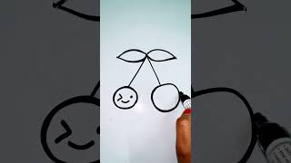 Draw a cherries 🍒 howtodraw kidsdrawing shorts PalakEducationArts [upl. by Aliakim]