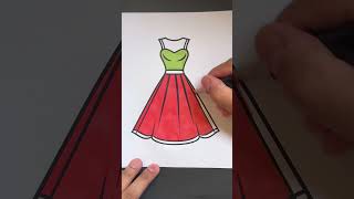 ✨ Coloring a Stunning Dress with Markers  ASMR Relaxation 🎨👗 [upl. by Laverna]