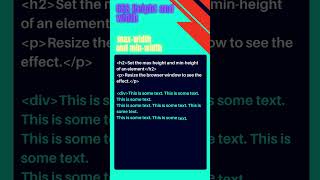 052 Css Example  css width and height  Set the max width and min width of an element shorts [upl. by Dranreb77]