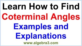 How to find Coterminal Angles [upl. by Ereynihc]