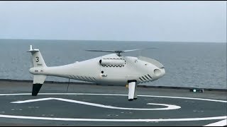 Schiebel’s CAMCOPTER S100 VTOL UAV with French Navy Mistralclass LHD [upl. by Rabbi]