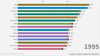 Top 15 Countries by Mortality Rate 19602018 [upl. by Jaquenetta]