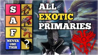 Ranking ALL Exotic Primaries in a Tier List  Destiny 2 The Final Shape [upl. by Llerret]