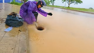 Draining a Flooded Street With Big Whirlpool While a Heavy Rain [upl. by Schenck]