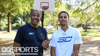 Can Steph Curry Beat Dad Dell in a Game of HORSE  GQ Sports [upl. by Darbie]