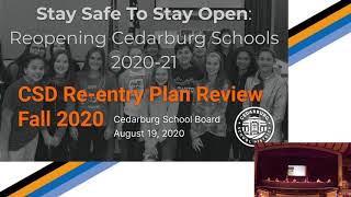 Cedarburg School District School Board Meeting 81920 [upl. by Sirraf]