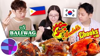 KOREANS TRY ANDOKS BALIWAG AND CHOOKS TO GO LITSONG MANOK 🇰🇷🇵🇭  ELs Planet [upl. by Nnylyma656]