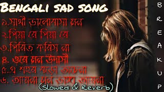 😭Sad Bengali songs  bengali heart broken songs  bangla Slowed  Reverb  bangla lofi song [upl. by Charita992]