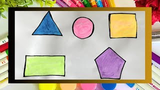 How to draw and color shapes Part 2 [upl. by Ertha931]