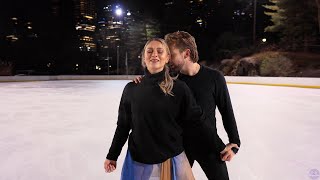 “I Found You” Olympians Kaitlin Hawayek amp JeanLuc Baker ice dance in Central Park [upl. by Hampton356]