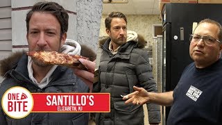 Barstool Pizza Review  Santillos ElizabethNJ Bonus Old School Italian Pizza Maker [upl. by Ahsenar]