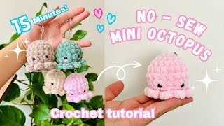 EASY beginner friendly crochet tutorial  How to crochet a mini octopus in 15 MINUTES 🐙 no  sew [upl. by Eesac]