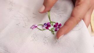 Bordado a mano para principiantes con cintas o listón clase2Embroidery for beginners [upl. by Naima820]