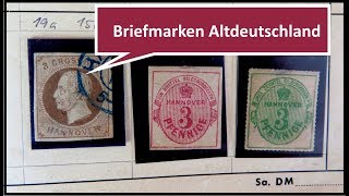 Briefmarken wertvoll Briefmarken Schatzsuche in einem Auswahlheft Altdeutschland [upl. by Mages]