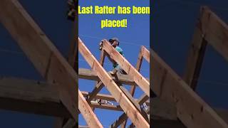 The last Rafter has been placed on the more than 40 meter long roof [upl. by Neyud]