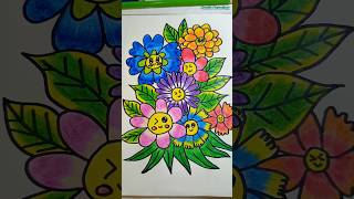 coloring pictures of paradise with lots of flowers art drawing flowers painting coloring [upl. by Antebi]