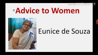 Advice to Women by Eunice De Souza line by line summary [upl. by Kress]