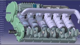 Opposed piston 2 stroke diesel engine animation Junkers Jumo 205 concept [upl. by Selyn]