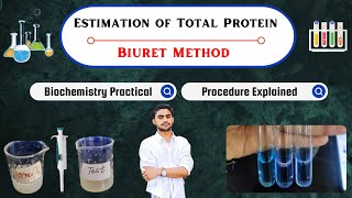 Estimation of Total Protein by Biuret Method  Biochemistry Practical live Demo [upl. by Werda133]