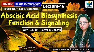 ABSCISIC ACID BIOSYNTHESIS ABA SIGNALING AND FUNCTION PHYTOHORMONE PART16CSIR NET [upl. by Atok]