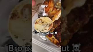 BRO PASSED OUT AFTER TRYING THE SEAFOOD FRIES 🤣  food seafood alcoeats foodie cajunchicken [upl. by Anwat859]