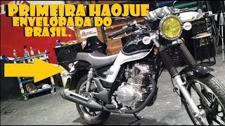 Haojue Chopper road com faixas personalizadas mais Técnicas de Envelopamento com Diomédes de Souza [upl. by Ulani]