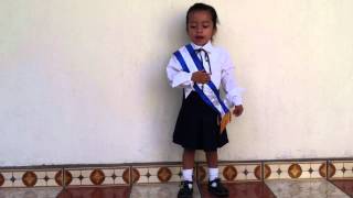 Rocio de 3 años cantando Himno Nacional de Guatemala [upl. by Neb]