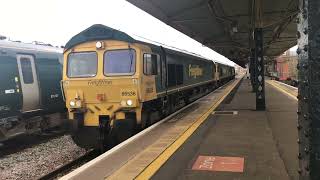 Triple class 66s on 0Z72 pass Taunton to fairwater yard [upl. by Iphigenia386]