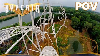 Hyperia Front Row POV New for 2024 at Thorpe Park  The UKs Tallest Coaster [upl. by Garges478]