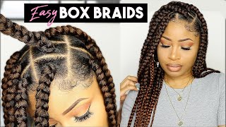 EASY SUMMER BOX BRAIDS beginner friendly [upl. by Eicart]