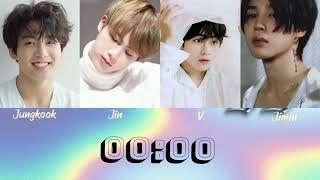 BTS Jin Jimin V Jungkook 0000 Zero OClock  Lyrics jin jimin taehyung jungkook bts army [upl. by Moguel731]