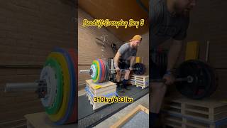 Deadlift Everyday Day 3 310kg683lbs High Block Pull From 333cm Blocks shorts fitness deadlift [upl. by Grania531]