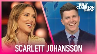 Scarlett Johansson Blacked Out During Colin Josts SNL Joke Swap [upl. by Llehsal]