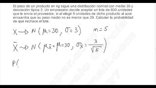 ESTADÍSTICA EJERCICIO 2 DISTRIBUCIÓN MUESTRAL DE LA MEDIA VARIANZA CONOCIDA POBLACIÓN CONOCIDA [upl. by Ybanrab]