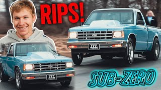 Blasting SUBZERO down a Back Road Twin Turbo S10 RIPS [upl. by Orford]