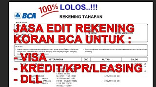 CARA EDIT REKENING KORAN BCA UNTUK PENGAJUAN VISAKREDIT BANKLEASINGDLL [upl. by Best]