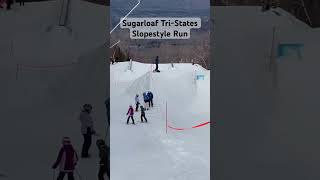 Slopestyle Run at TriStates Sugarloaf ski skiing skier parkskiing freeski snow winter [upl. by Alyworth]