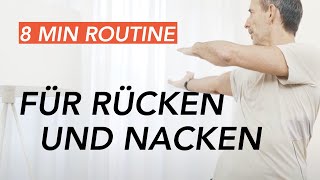 8MinutenÜbung gegen Rückenschmerzen amp Nackenverspannungen [upl. by Ayekam259]