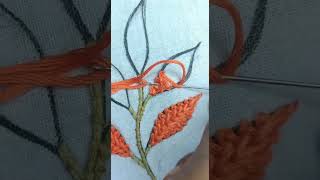 Pretty Leaf Embroidery Work by Hand embroidery [upl. by Germana]