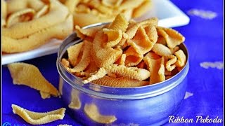 Ribbon Pakoda Recipe  Ribbon Murukku or Nada Recipe  Diwali Snacks [upl. by Aivatahs813]