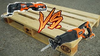 Test AEG 18V Démonter une palette  Scie sabre BUS18 VS Multitool Omni18C [upl. by Arramat]