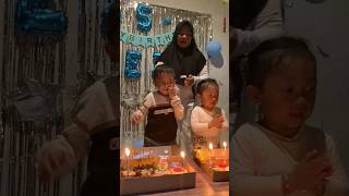 Tiup lilinnya🎂 SyakilaNasha amp Reza shorts videoshort youtubeshorts ulangtahun tiuplilin [upl. by Anomas553]