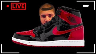 🔴Live Cop Air Jordan 1 High OG Bred Patent [upl. by Arinayed42]