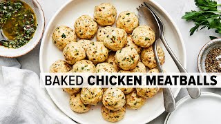 Irresistible CHICKEN MEATBALLS that are perfect for meal prep [upl. by Haidabej]