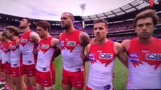 AFL Grand Final 2016  Australian National Anthem Western Bulldogs vs Sydney Swans [upl. by Wyly]