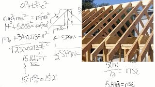 How to calculate the length of roof rafters captioned [upl. by Dranreb]