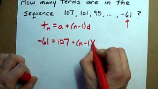 How to Find the Number of Terms in an Arithmetic Sequence [upl. by Nedmac891]