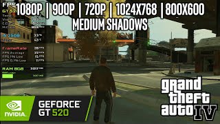 GT 520  GTA IV  1080p 900p 720p 1024x768 800x600  Medium Shadows [upl. by Mueller]