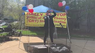 Karlyn Borysenko speaks at the Oppose Critical Race Theory rally at the state house in Concord NH [upl. by Ayotnahs646]