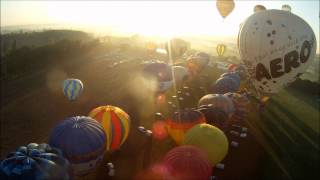 Hot air Balloon launch into the sunrise Grass Roots Meet Sackville lodge 2012 [upl. by Harobed]